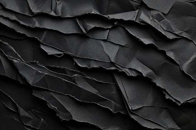 Pieces of torn paper texture background copy space Black paper sheet