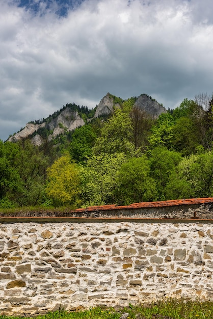 Pieniny Mountains Peak in Poland at Spring