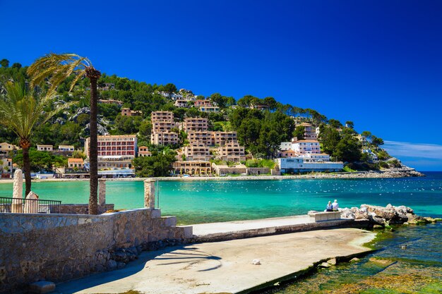 Pier in the harbour of Port de Soller in Mallorca