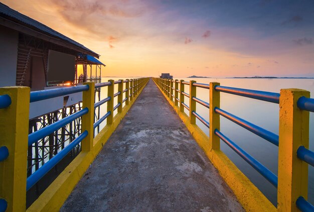 pier harbour in sunrise Batam Island