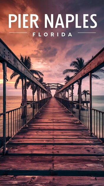 Pier Naples Florida Old bridge Florida Coastal dreams Travel concept