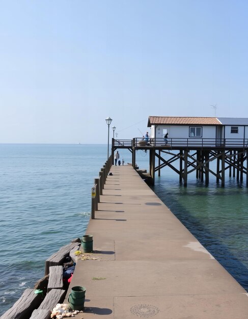 Photo a pier with a sign that says  the pier