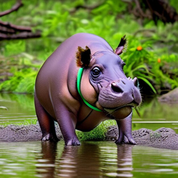 Pig hippo illustration High quality image