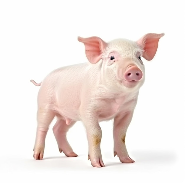 A pig is on a white background with the word pig on it.