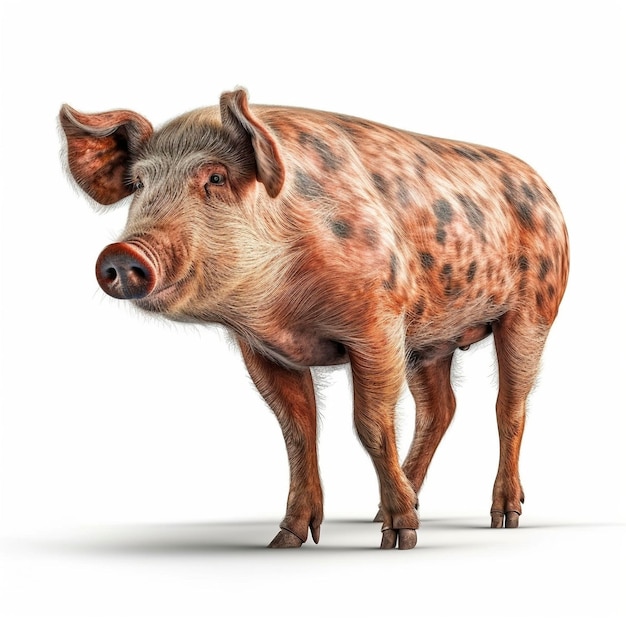 Pig isolated on white background Generative AI