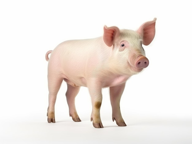 A pig isolated on a white background