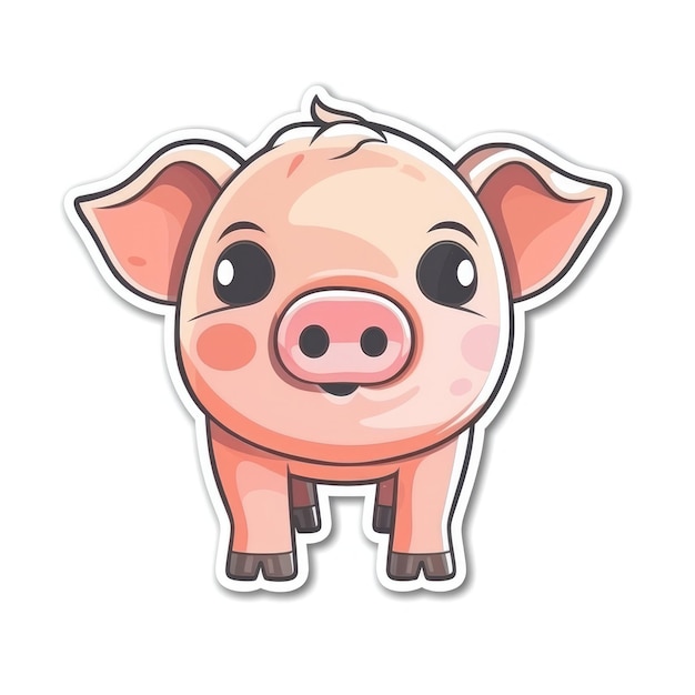 Pig sticker isolated ai generated