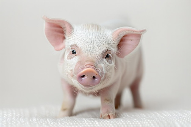 Photo a pig that is looking at the camera with a pink nose