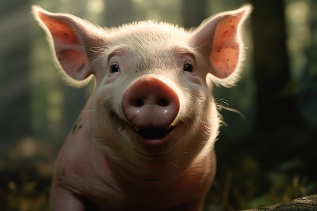 A pig with a big smile