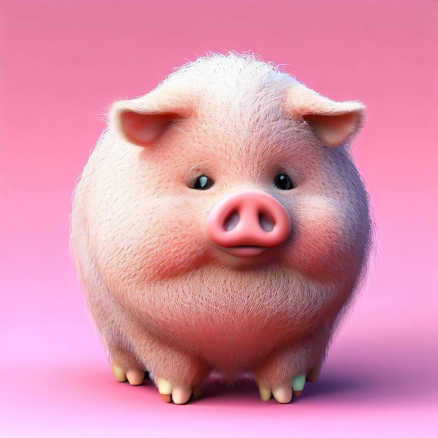 A pig with a pink background and the word pig on it