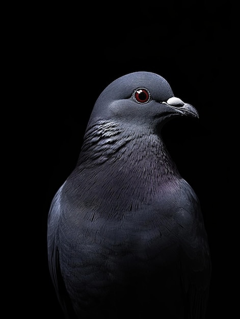 Photo pigeon isolated on black background