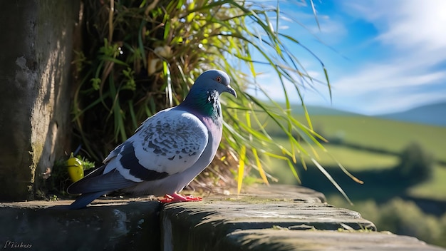 Photo pigeon in natural outdoor environment