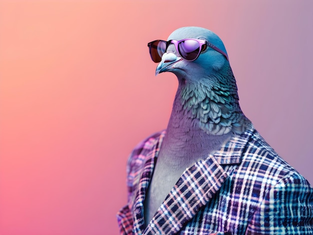 pigeon wearing a fancy stylish suit