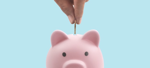 Piggy bank and finance money saving