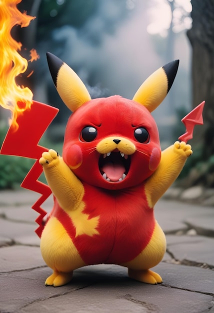 Pikachu combined with wartortlearbok and evil red devil