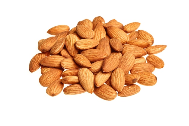 Pile of almonds isolated