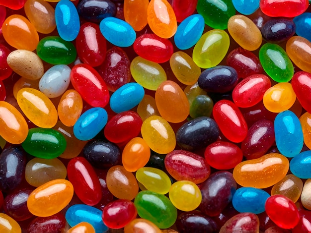 a pile of assorted jelly beans highlighting their diverse colors and sugary surface