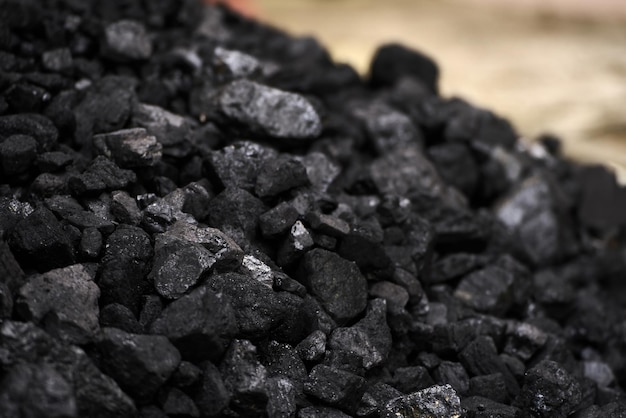 Pile of Black Coal for Traditional Heating