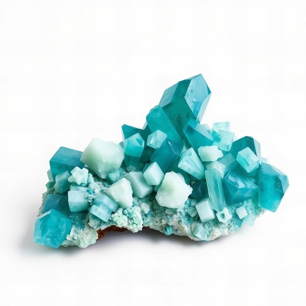 Photo a pile of blue and green mineral is shown on a white background