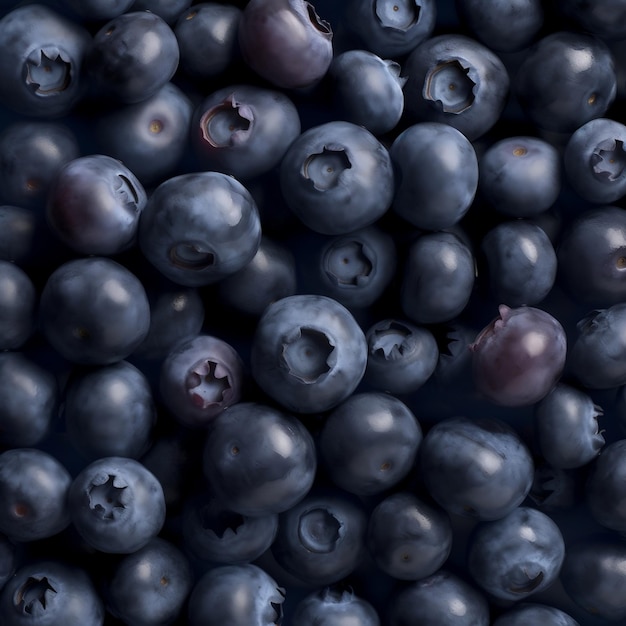 A pile of blueberries with the word blue on the bottom