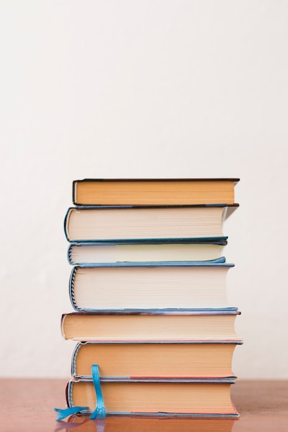 Pile of books on a bookstore