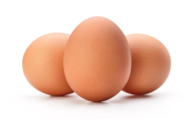 Pile of brown chicken eggs