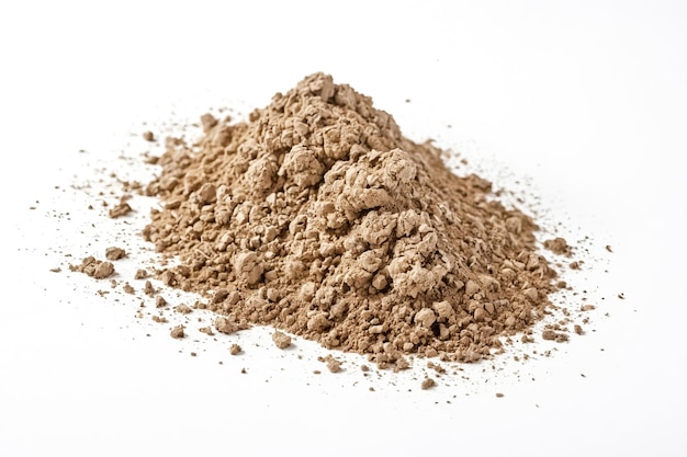 Pile of Brown Powder Isolated on White Background