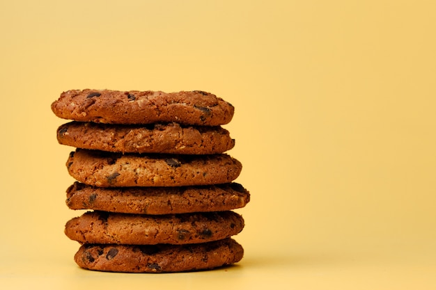 Pile of chocolate chip cookies