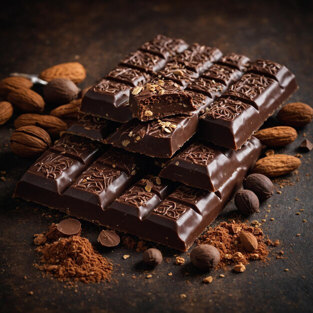 a pile of chocolates and nuts on a table