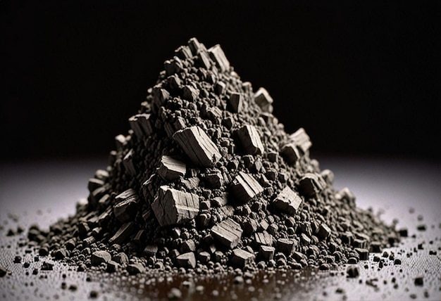 Photo a pile of chocolates with a black background and a black background