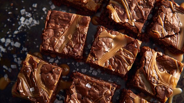 Photo a pile of chocolates with a piece of icing on them