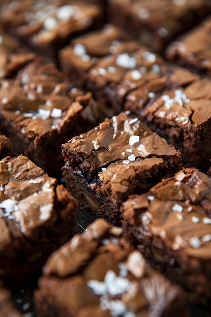 a pile of chocolates with white sprinkles on them