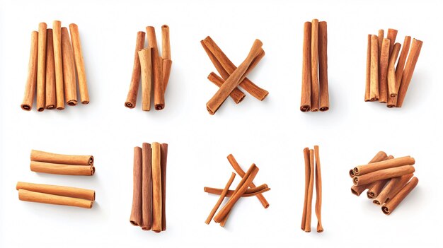 Photo a pile of cinnamon sticks with the letter x on it