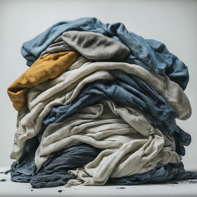 Photo a pile of clothes with one that says quot tp quot on the bottom