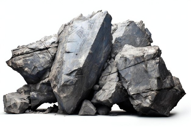 Pile of coal isolated on a white background