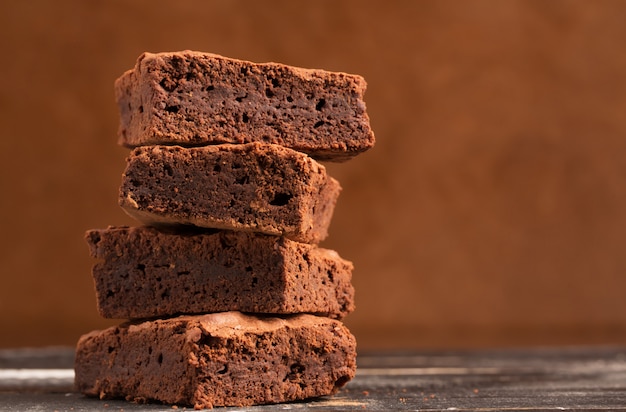 Pile of cocoa brownies