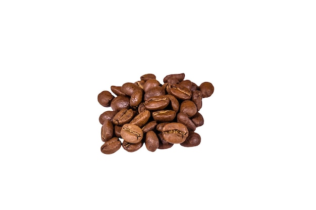 Pile of the coffee beans isolated on a white background