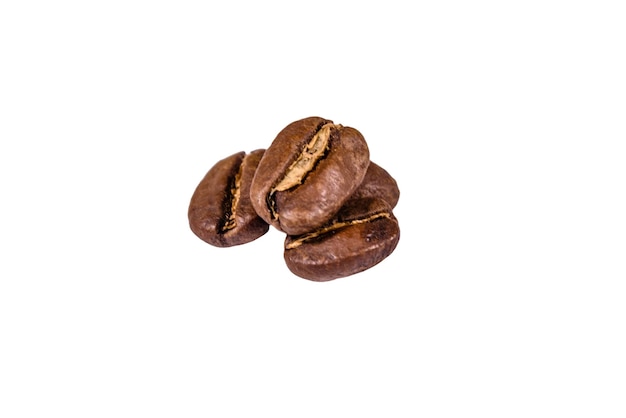 Pile of the coffee beans isolated on a white background