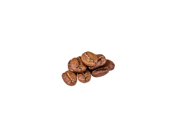 Pile of the coffee beans isolated on a white background