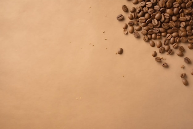 a pile of coffee beans on a table with a coffee beans on it