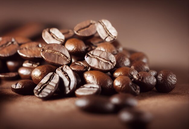 A pile of coffee beans on a table