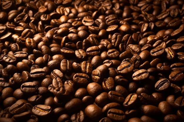 A pile of coffee beans with the word coffee on it