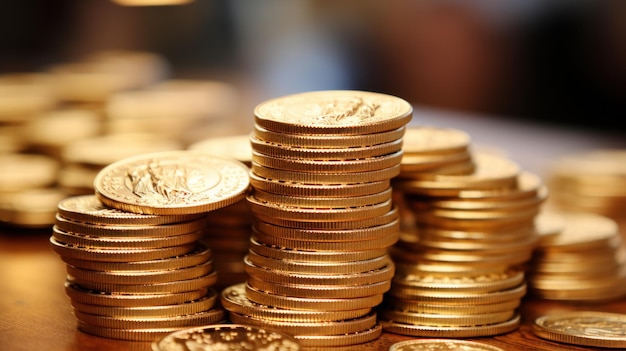 Photo a pile of coins including pennies nickels dimes and quarters