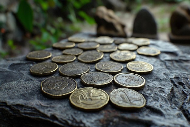 a pile of coins with one that says quot the one on it quot