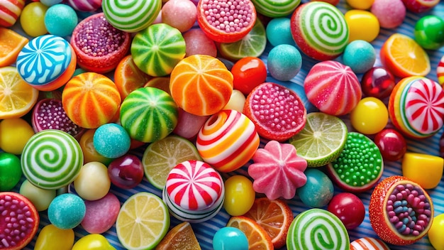 a pile of colorful candy including a variety of candy