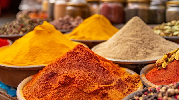 pile of colorful spices arranged