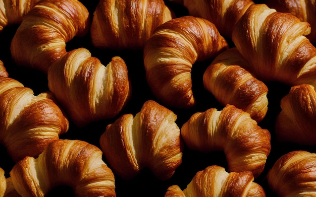 A pile of croissants are shown in a photo.