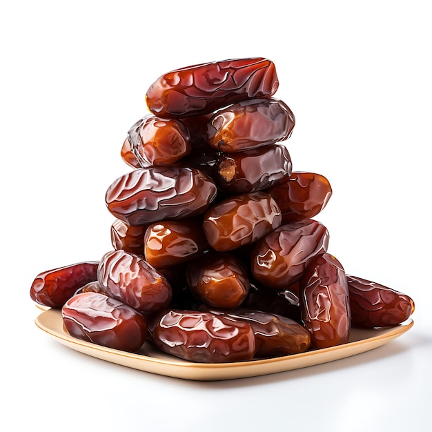 pile of dates on white background