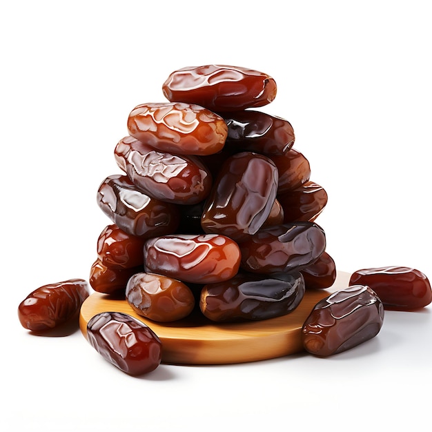 pile of dates on white background