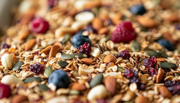 a pile of different berries and nuts including raspberries raspberries and raspberries